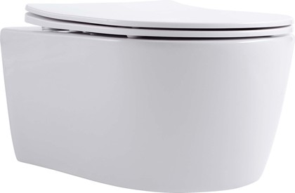 Унитаз подвесной Aquatek Европа 525, безободковый, тонкое сиденье с микролифтом AQ1106L-00