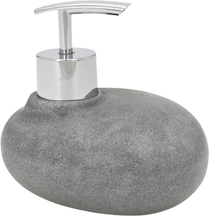 Дозатор для жидкого мыла Wenko Pebble Stone настольный, полирезин, серый 18176100