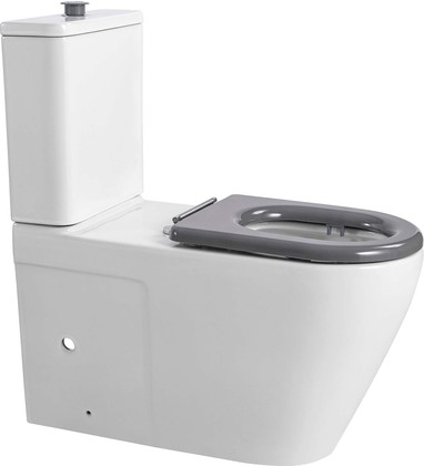 Унитаз напольный Aquatek безободковый, для людей с ограниченными возможностями, сиденье дюропласт AQ2213-00