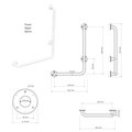 Поручень для душа Bemeta Help 680, правый, без крышек, белый 301112064