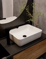 Смеситель для раковины AQUAme Monza, высокий, чёрный матовый AQM6314MB