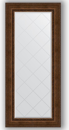 Зеркало Evoform Exclusive-G 720x1620 с гравировкой, в багетной раме 120мм, состаренная бронза с орнаментом BY 4171