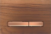 Смывная клавиша для унитаза Geberit Sigma50 двойной смыв, чёрный орех / красное золото 115.670.JX.2