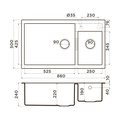 Кухонная мойка Omoikiri Tedori 86-2-LB-ES, две чаши, Tetogranit, эспрессо 4997242