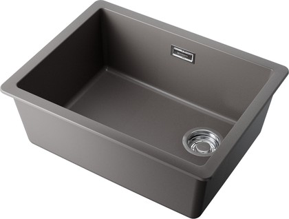 Кухонная мойка Omoikiri Kata 56-U/I Side GR, Artgranit, со смещённым сливом, leningrad grey 4997585