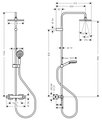 Душевая система для душа Hansgrohe Vernis Shape с термостатом, 230/170/100, 1jet EcoSmart, хром 26097000