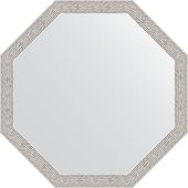 Зеркало Evoform Octagon 630x630 в багетной раме 46мм, волна алюминий BY 3960