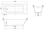 Ванна акриловая Aquatek Тея 165x70, прямоугольная, без каркаса и экрана TEI165-0000001