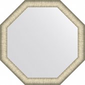 Зеркало Evoform Octagon 70x70, восьмиугольное, в багетной раме, брашированное серебро 59мм BY 7423