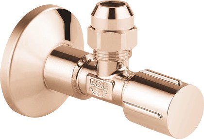 Угловой вентиль Grohe, 1/2x3/8" универсальный, для подключения смесителей, резьба с насечками, Бронза - Warm Sunset 22037DA0