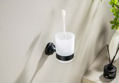Стакан с держателем Aquatek Классик настенный, чёрный матовый AQ4504MB