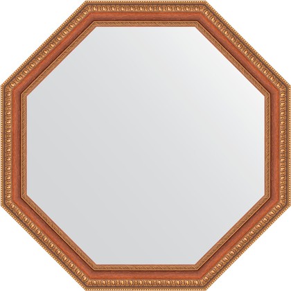 Зеркало Evoform Octagon 660x660 в багетной раме 60мм, бронзовые бусы на дереве BY 3982