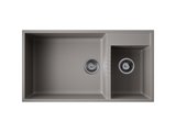 Кухонная мойка Omoikiri Tedori 85-2-U-GR, две чаши, Tetogranit, leningrad grey 4993542