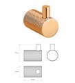 Крючок Bemeta Glacera, 25x39x40мм, золотая медь полированная 175106020