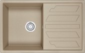 Кухонная мойка Granula 8002, 800x500, накладная, с крылом, кварц, Песок 8002, ПЕСОК