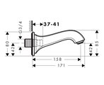 Излив на ванну Hansgrohe Metropol Classic, хром 13425000