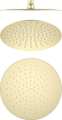Верхний душ Aquatek d250x2, круглый, шлифованное золото AQ2073BG