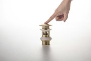 Сливной набор для раковины Aquatek, Push-open круг, с переливом, шлифованное золото AQ6002BG