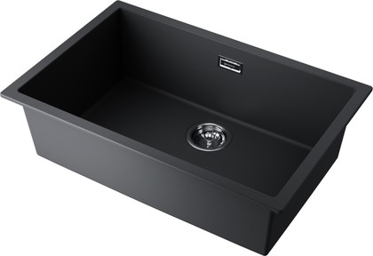 Кухонная мойка Omoikiri Yamakawa 75T-U/I-BL, Tetogranit, чёрный 4993437
