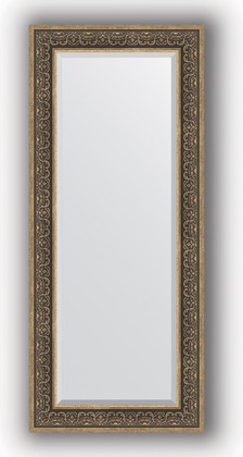 Зеркало Evoform Exclusive 640x1490 с фацетом, в багетной раме 101мм, вензель серебряный BY 3553