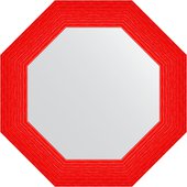 Зеркало Evoform Octagon 610x610 в багетной раме 89мм, красная волна BY 7408