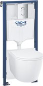 Унитаз с инсталляцией Grohe Bau Ceramic, 5в1, с сиденьем, кнопкой и звукоизоляцией 103849SH00