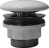 Донный клапан для раковин GSI, без перелива, с открытым сливом, керамическая крышка, белый глянцевый PVC11