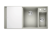 Кухонная мойка Blanco Axia III 6S, клапан-автомат, доска из белого стекла, чаша справа, жемчужный 523476