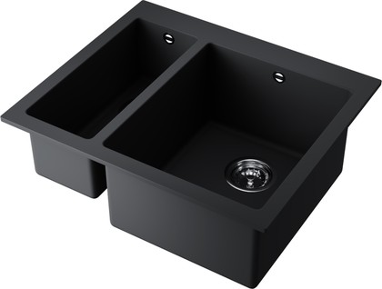 Кухонная мойка Omoikiri Bosen 59-2A-GB Artceramic, две чаши, графит 4993821