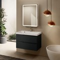 Тумба с умывальником AQUAme S3 80, подвесная, антрацит AQM900380GM+1017000800001