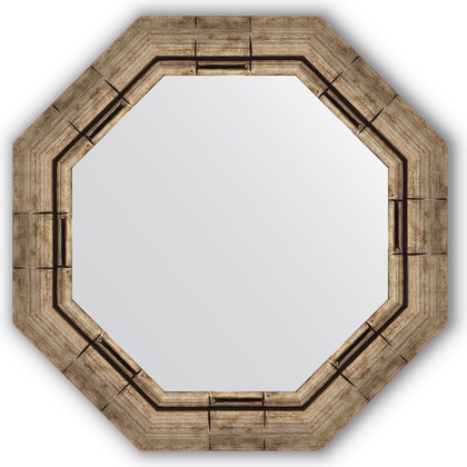 Зеркало Evoform Octagon 540x540 в багетной раме 73мм, серебряный бамбук BY 3667