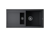 Кухонная мойка Omoikiri Sakaime 86-2-BL с крылом, Tetogranit, чёрный 4993117