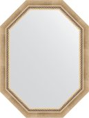Зеркало Evoform Polygon 630x830 в багетной раме 70мм, состаренное серебро с плетением BY 7111