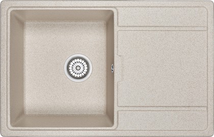 Кухонная мойка Granula 7804, 780x500, накладная, с крылом, кварц, Пирит 7804, ПИРИТ
