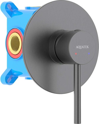 Смеситель для душа Aquatek Европа, внешняя и скрытая часть, оружейная сталь AQ1366BGM