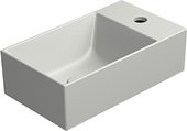 Раковина GSI Kube X 400, накладная, смеситель сбоку, серый матовый 9484017
