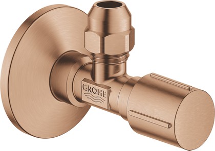 Угловой вентиль Grohe, 1/2x3/8" универсальный, для подключения смесителей, резьба с насечками, Бронза - Brushed Warm Sunset 22037DL0
