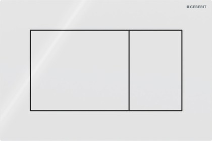 Смывная клавиша для унитаза Geberit Sigma01, квадратное исполнение, двойной смыв, белый глянцевый 115.660.11.1