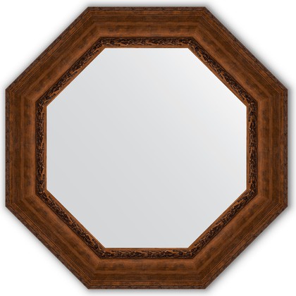 Зеркало Evoform Octagon 826x826 в багетной раме 120мм, состаренная бронза с орнаментом BY 3861