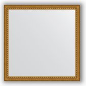 Зеркало Evoform Definite 720x720 в багетной раме 46мм, бусы золотые BY 1022