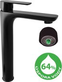 Смеситель для умывальника RAV Slezak Vltava ECO высокий, экономичный аэратор, чёрный матовый VTE430.5CMAT