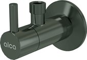 Угловой вентиль Alca с фильтром G1/2x3/8", круглый, глянцевый чёрный хром ARV001-GM-P