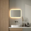 Зеркало с матированием и LED-подсветкой Defesto, 21W, 70x50см, сенсорный выключатель, тёплый белый свет DF 3814SH