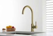 Смеситель для кухни Aquatek Европа С-излив, шлифованное золото AQ1382BG