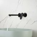 Смеситель для раковины настенный Aquatek Альфа внешняя и скрытая часть, чёрный матовый AQ1913MB