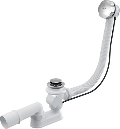 Сифон для ванны Alca 570, автомат, накладка и пробка металл, хром A55K