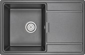 Кухонная мойка Granula 7804, 780x500, накладная, с крылом, кварц, Чёрный 7804, ЧЁРНЫЙ