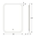 Зеркало с матированием и LED-подсветкой Defesto, 17W, 40x60см, сенсорный выключатель, тёплый белый свет DF 3812S