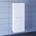 Шкаф-пенал Санта Лондон 600x1500x300, подвесной, c бельевой корзиной, белый 524005