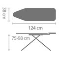 Гладильная доска Brabantia PerfectFlow 124x38см B, Голубые брызги, c подставкой для паровой системы 118425